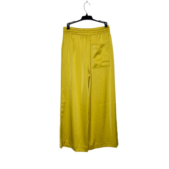 Zara Womens Satin Loose-fitting Trousers With Tie Waist Yellow - Picture 6 of 7